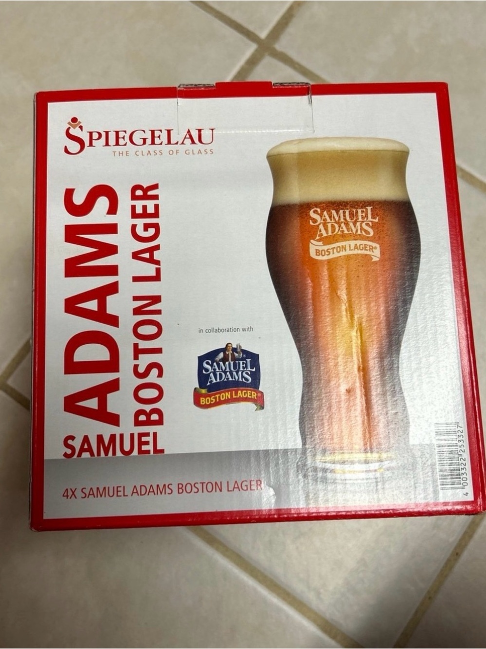 New 4 Samuel Adams Boston Lager Pint Beer Glasses Set